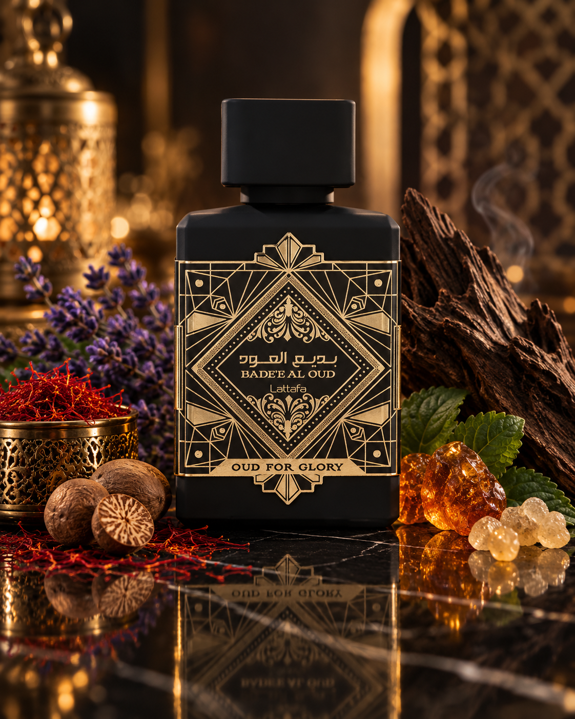 Bade’e Al Oud Oud for Glory de Lattafa : second visuel du flacon